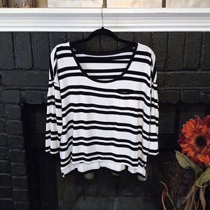 White House Black Market 3/4 sleeves striped top